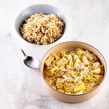 Recept curryragout met ananas et gestoofde prei