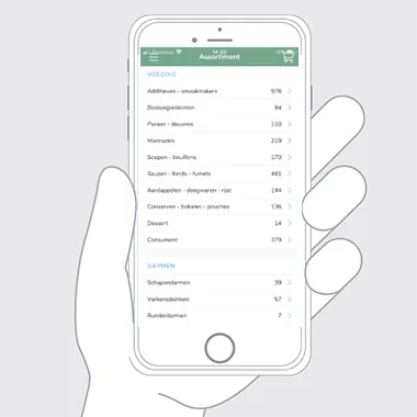 Nieuwe app assortiment overzicht