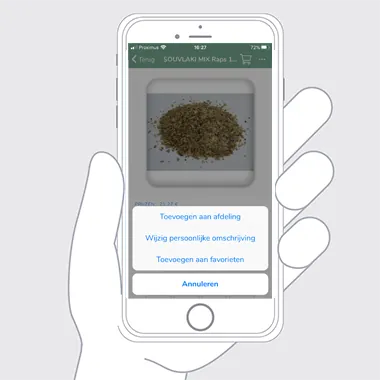 Nieuwe app producten in favorieten