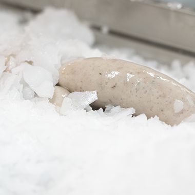 Schilferijs voor het snel afkoelen van worsten