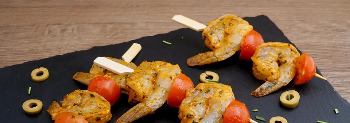 Délicieuse brochette barbecue.