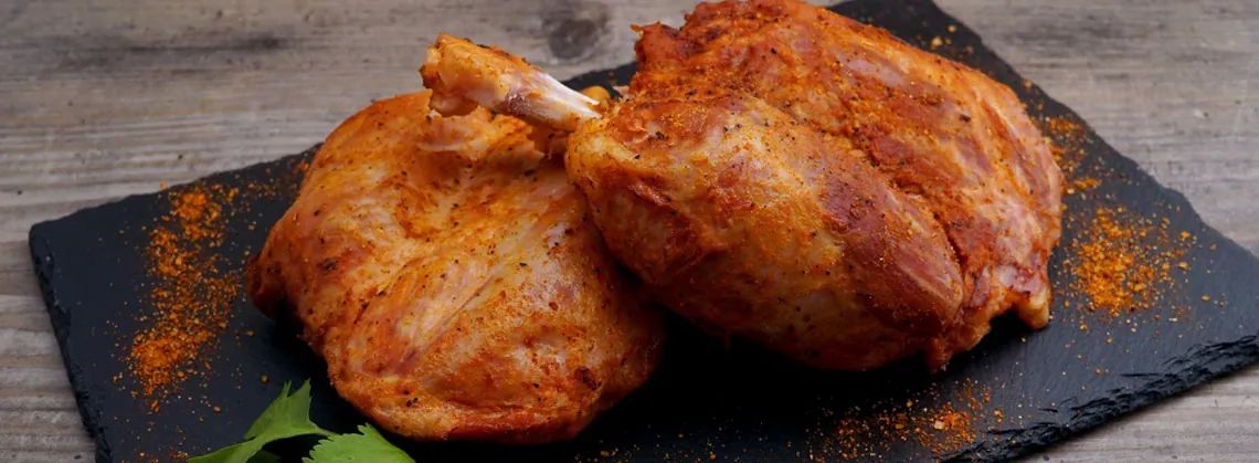 Jambonneau magnifique avec un goût de barbecue typique.