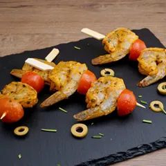 Délicieuse brochette barbecue.
