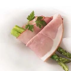 Délicieux jambon traditionnel avec un goût délicat d'asperges.